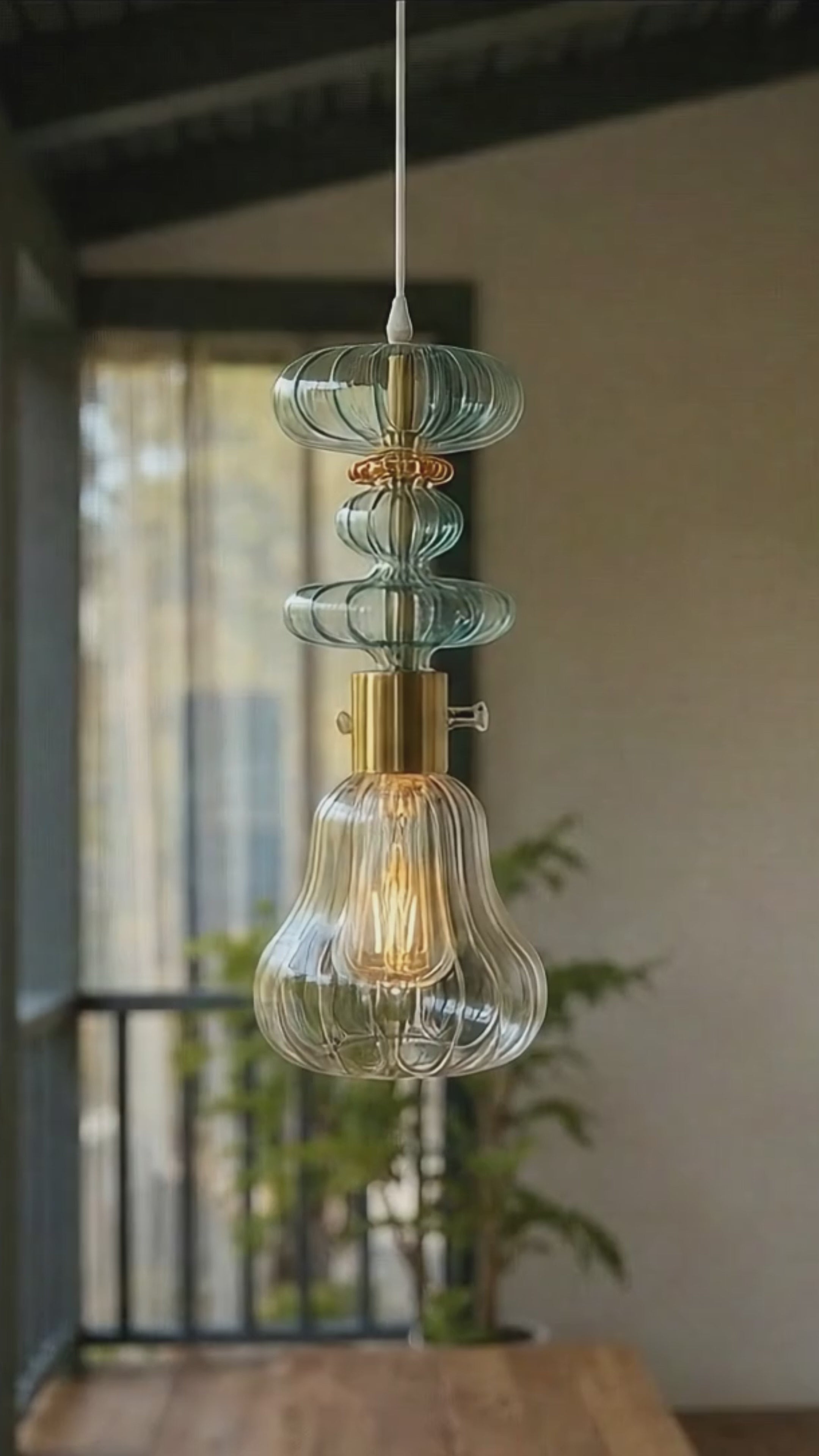 Hand Blown Glass Pendant Light
